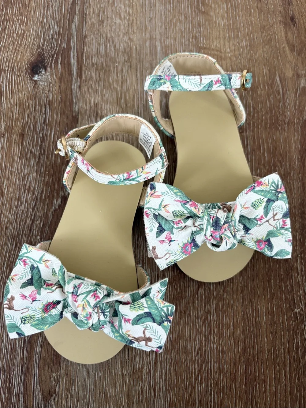 EUC Janie and Jack Tropical Jangle Bow Sandal Size: Toddler 6C| Vacation, Summer